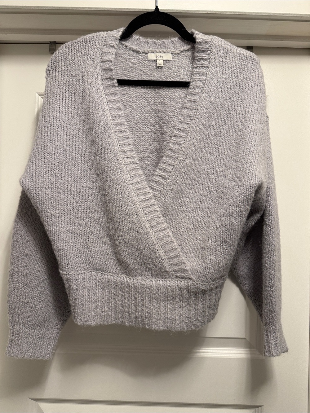 Joie Lavender Wrap V-Neck Sweater